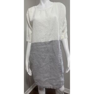 Magic Linen Small Dress Boho Lagenlook Minimal Organic Knee Length